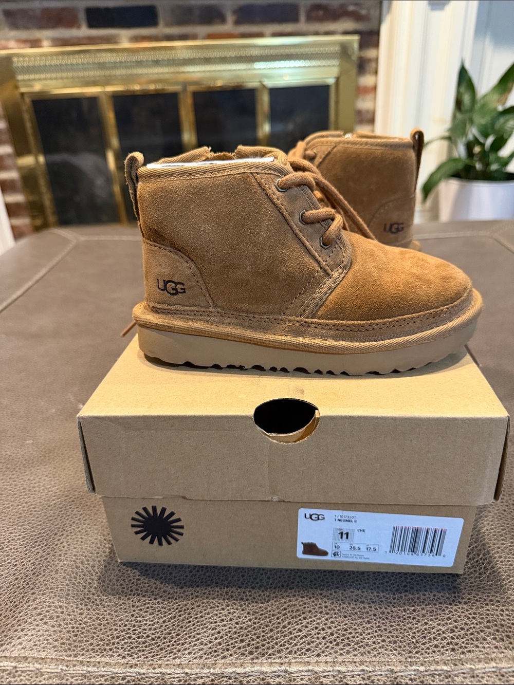 UGG Chestnut Brown Kids Suede Lace Boot